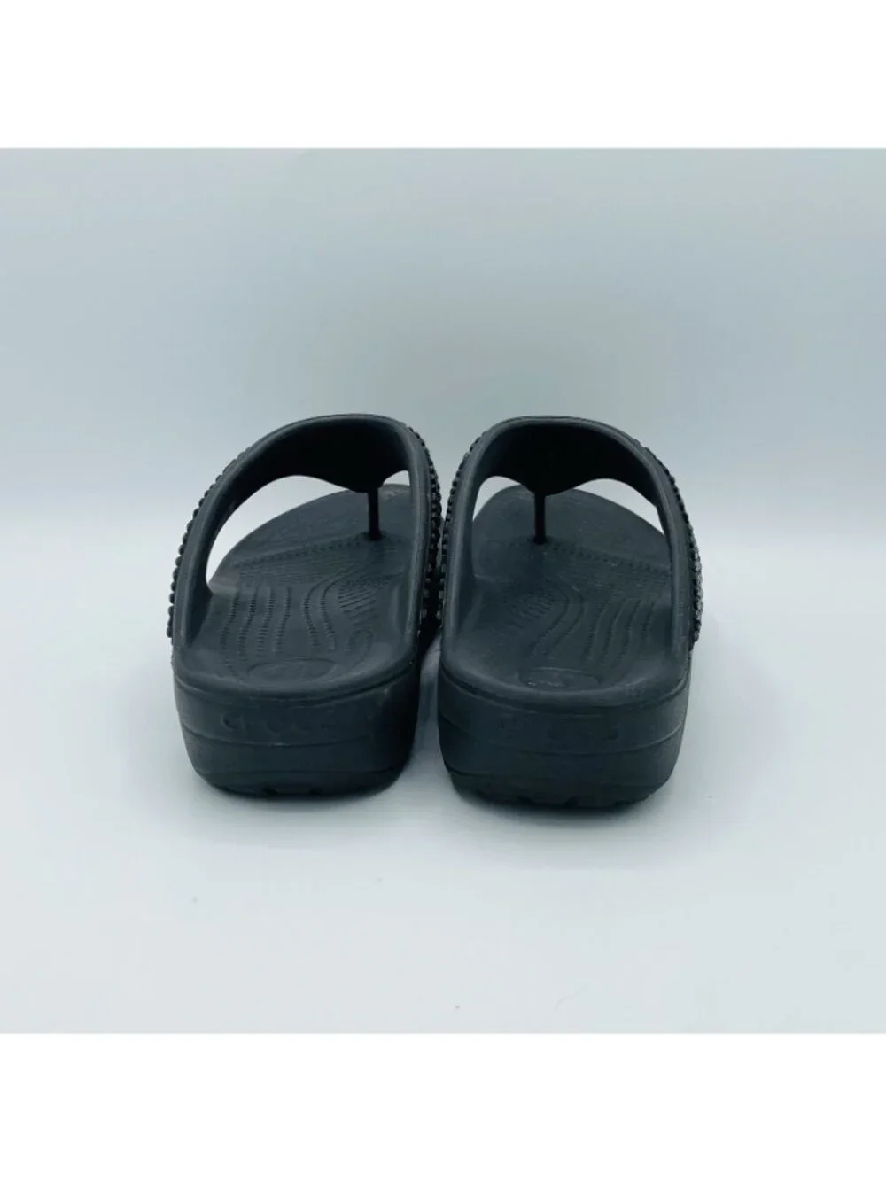 Crocs Shoes Womens Size 7 Black Slip On Thong Sandals Comfort Lightweight - Picture 7 of 11
